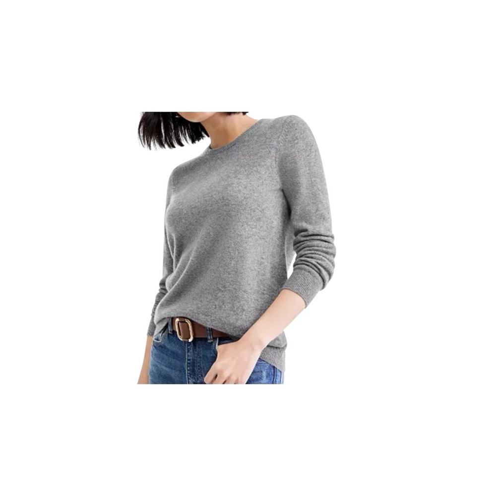 $159 NWT CHARTER CLUB LUXURY M 100% Cashmere Crewneck Sweater, Mid Gray Heather